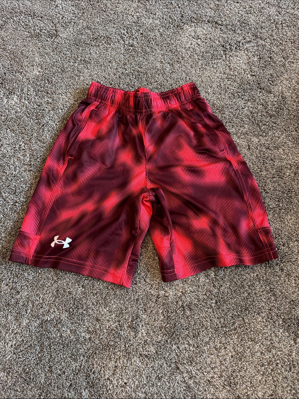 Under Armour Boys' Red and Black Athletic Shorts